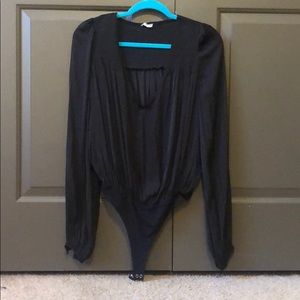 Long sleeve silky Free People black body suit